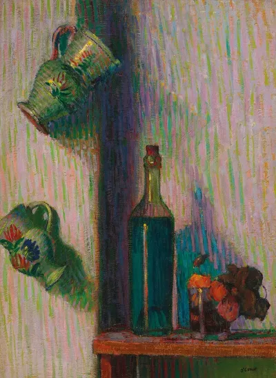 Flowers Bottle And Two Jugs