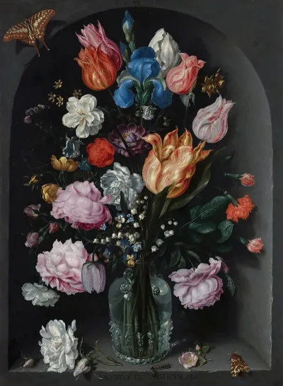Flowers In A Glass Flask