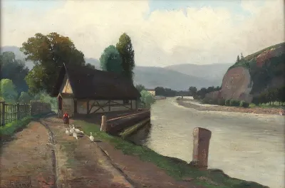 Fluslandschaft Mit Ganseliesl