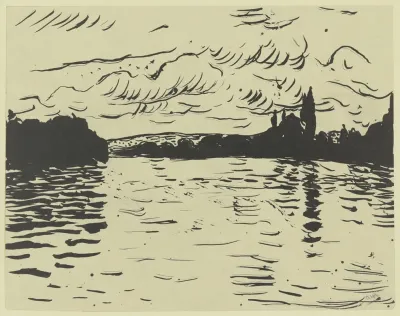 Fluss Von Baumen Umsaumt