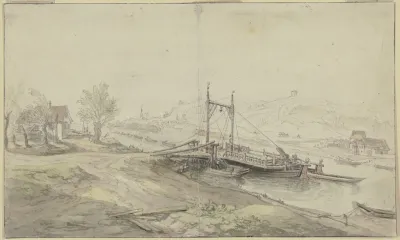 Flussfahre Zu Beiden Seiten Des Flusses Hauser