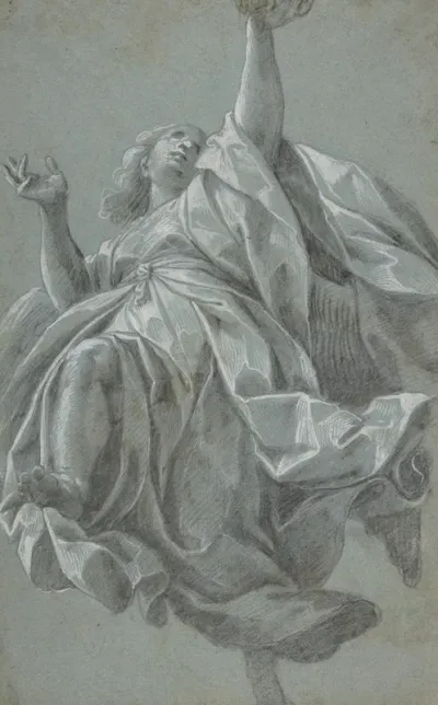 Flying Angel With Arms Upraised