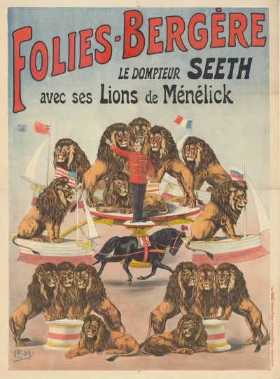 Folies Bergere Le Dompteur Seeth Avec Ses Lions De Menelick 2