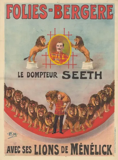 Folies Bergere Le Dompteur Seeth Avec Ses Lions De Menelick
