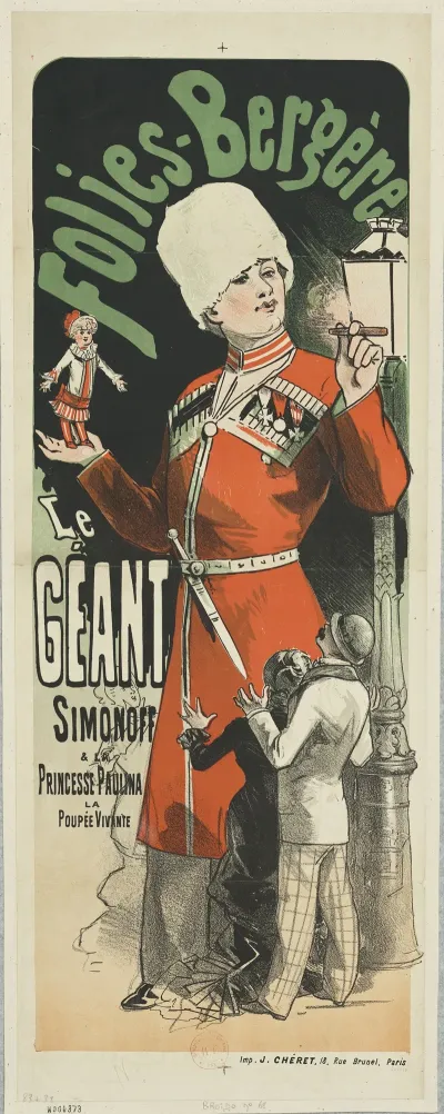 Folies Bergere Le Geant Simonoff Et La Princesse Paulina La Poupee Vivante