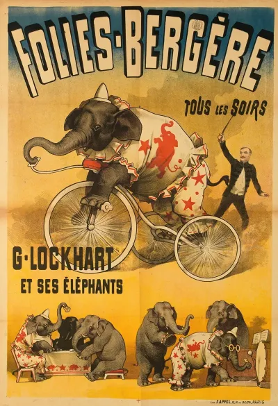 Folies Bergere Tous Les Soirs G Lockhart Et Ses Elephants