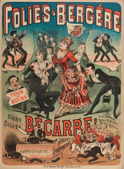 Folies Bergere Tous Les Soirs Grand Succes Becarre Ballet Pantomime