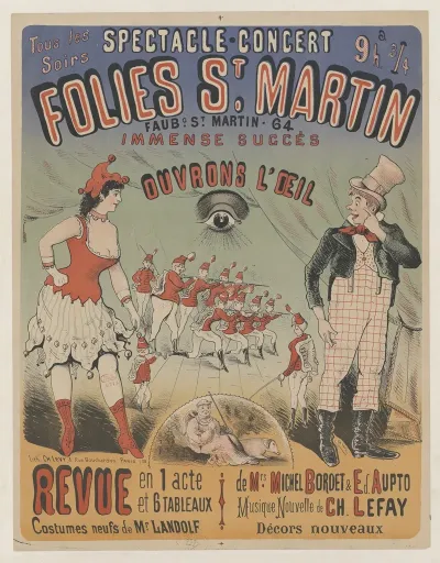 Folies St Martin Ouvrons Loeil Revue En 1 Acte Et 6 Tableaux Musique Nouvelle De Ch Lefay