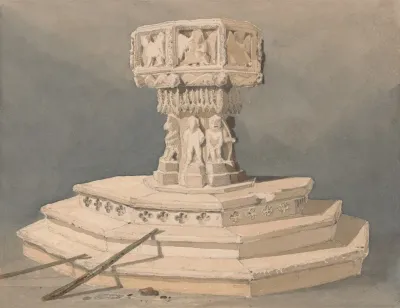 Font At Happisburgh Church Norfolk