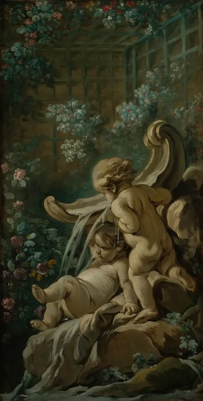 Fontaine Avec Deux Amours Dont Lun Est Couche