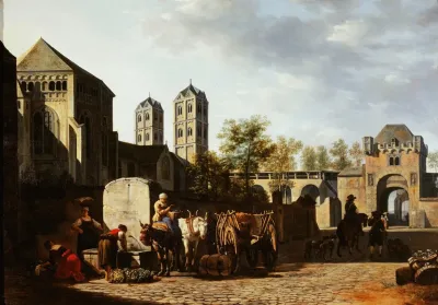 Fontaine Publique Et Eglise Saint Gereon A Cologne