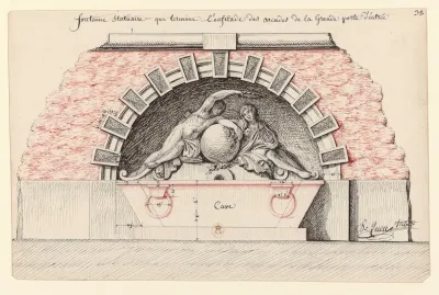Fontaine Statuaire Qui Termine Lenfilade Des Arcades De La Grande Porte Dentree