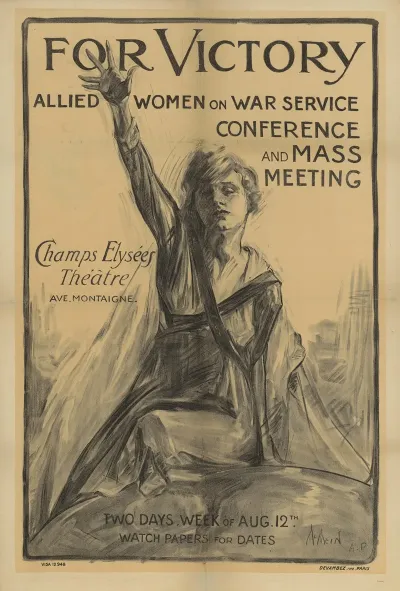 For Victory Allied Women On War Service Conference And Mass Meetings Champs Elysees Theatre