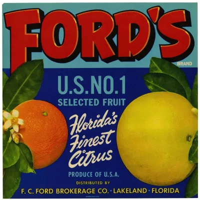 Fords Brand Citrus Label