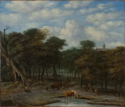 Forest Clearing With Cattle