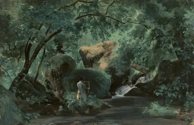 Forest Interior With A Paintercivita Castellana