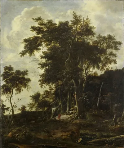Forest Landscape With A Woodsmans Shed