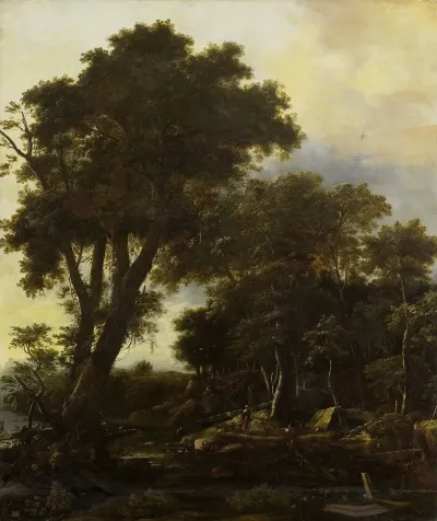 Forest Landscape With Lean To