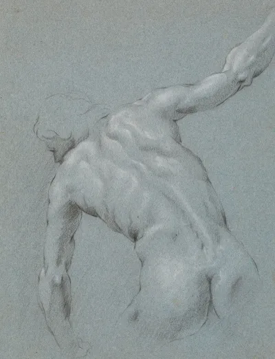 Foroverbojet Mandlig Model Set Fra Ryggen