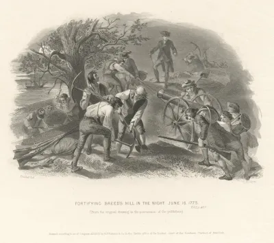 Fortifying Breeds Hill In The Night June 16 1775