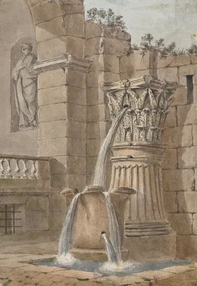 Fountain In A Courtyard
