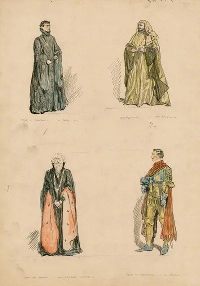 Four Actors In Costume From The Revival Of Richard Ii At His Majestys Theatre