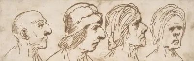Four Caricatured Heads