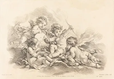 Four Cherubs At Target Practice