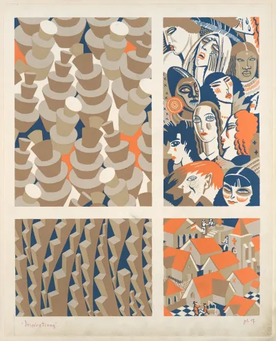 Four Compositions Geometric Two Faces In A Crowd Urban View