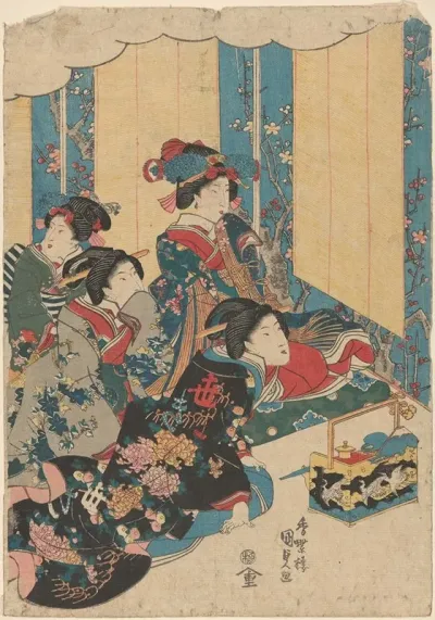 Four Courtesans Elaborately Garbed