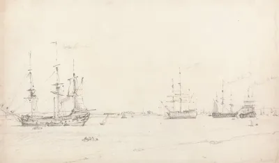 Four East Indiamen At Archor