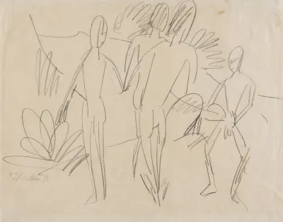 Four Figures On The Fehmarn Beach