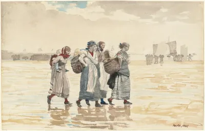Four Fishwives On The Beach