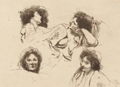Four Heads Of Women Study For The Happy Island Quatre Tetes De Femmes Etude Pour Lile Heureuse