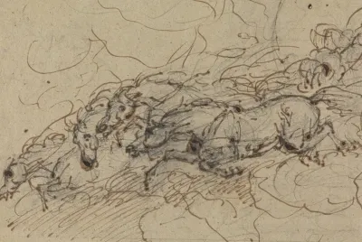 Four Horses Galloping A Mythological Study Possibly For Phaetons Chariot