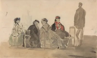Four Ladies Seated At Trouville