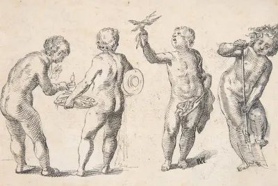 Four Putti Representing The Four Elements
