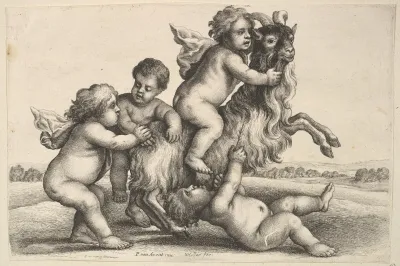 Four Small Boys And A Goat
