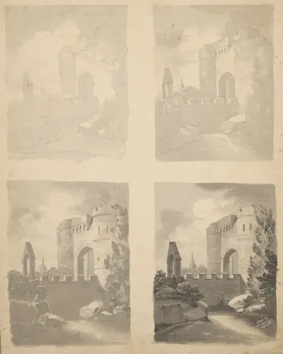 Four Studies Of A Castle Entrance