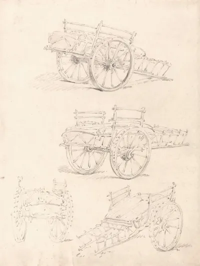 Four Studies Of A Hay Cart