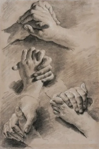 Four Studies Of Clasped Hands