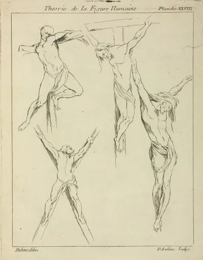 Four Studies Of Crucified Figures