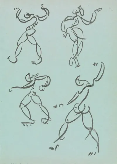 Four Studies Of Dancing Figures 2