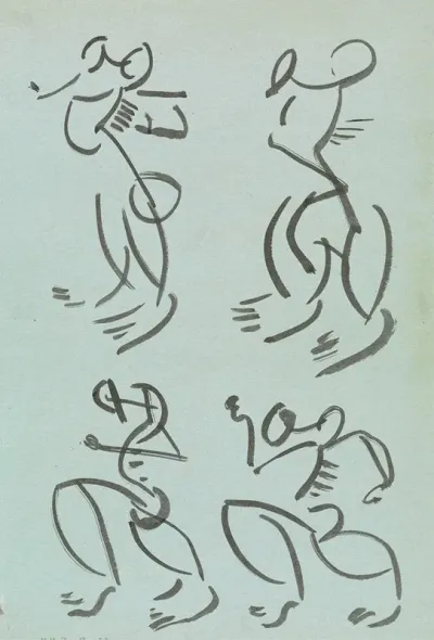 Four Studies Of Dancing Figures