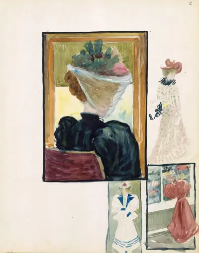 Four Vignettes Of Fashionably Dressed Women