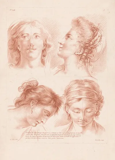 Four Womens Heads In Different Poses