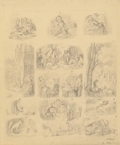 Fourteen Scenes Related To The Tale Of Tom Thumb