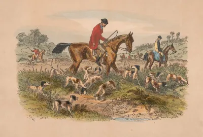 Fox Hunting Sketches No 1 Going To Cover