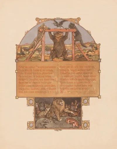Fox Reinaert Bear Bruun Cat Tybeert And Raven Tiecelijn At The Gallows