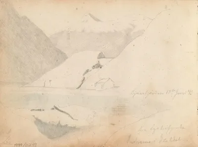 Fra Lustrafjorden Jostedalsbreen Sett Fra Lustrafjorden